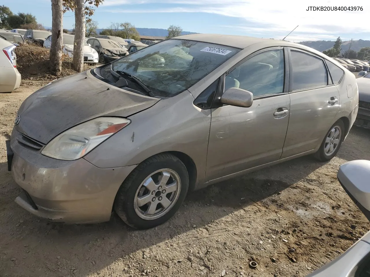 2004 Toyota Prius VIN: JTDKB20U840043976 Lot: 75067634