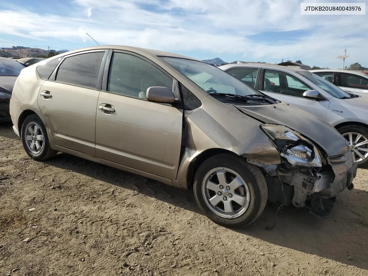 2004 Toyota Prius VIN: JTDKB20U840043976 Lot: 75067634