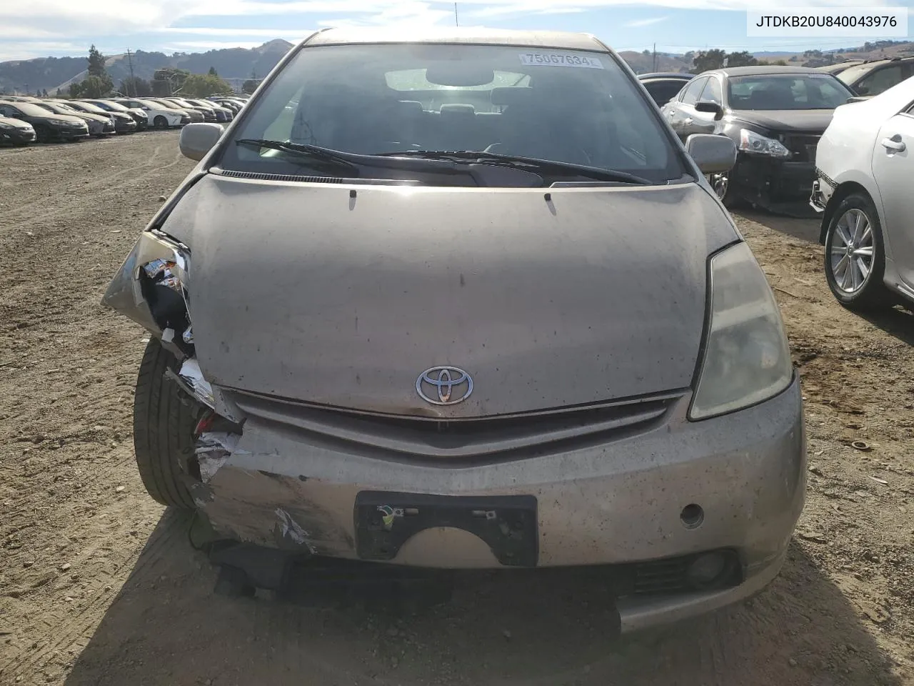 2004 Toyota Prius VIN: JTDKB20U840043976 Lot: 75067634