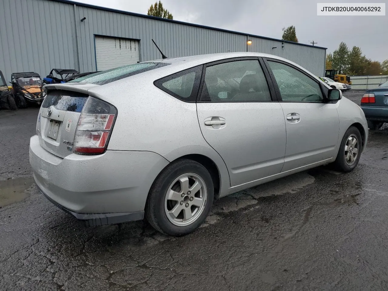 2004 Toyota Prius VIN: JTDKB20U040065292 Lot: 75604554