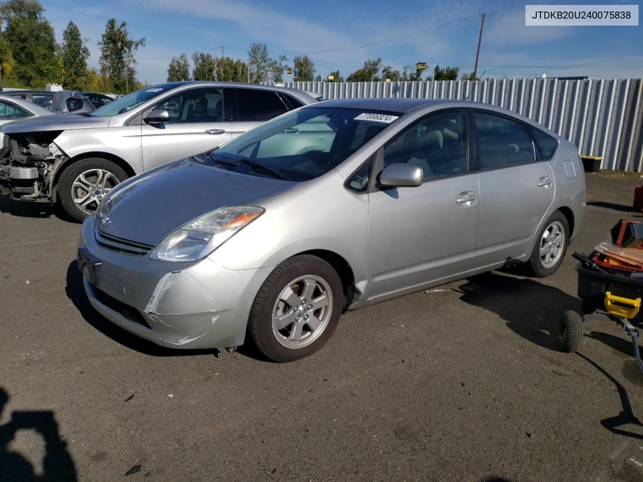 2004 Toyota Prius VIN: JTDKB20U240075838 Lot: 77006824