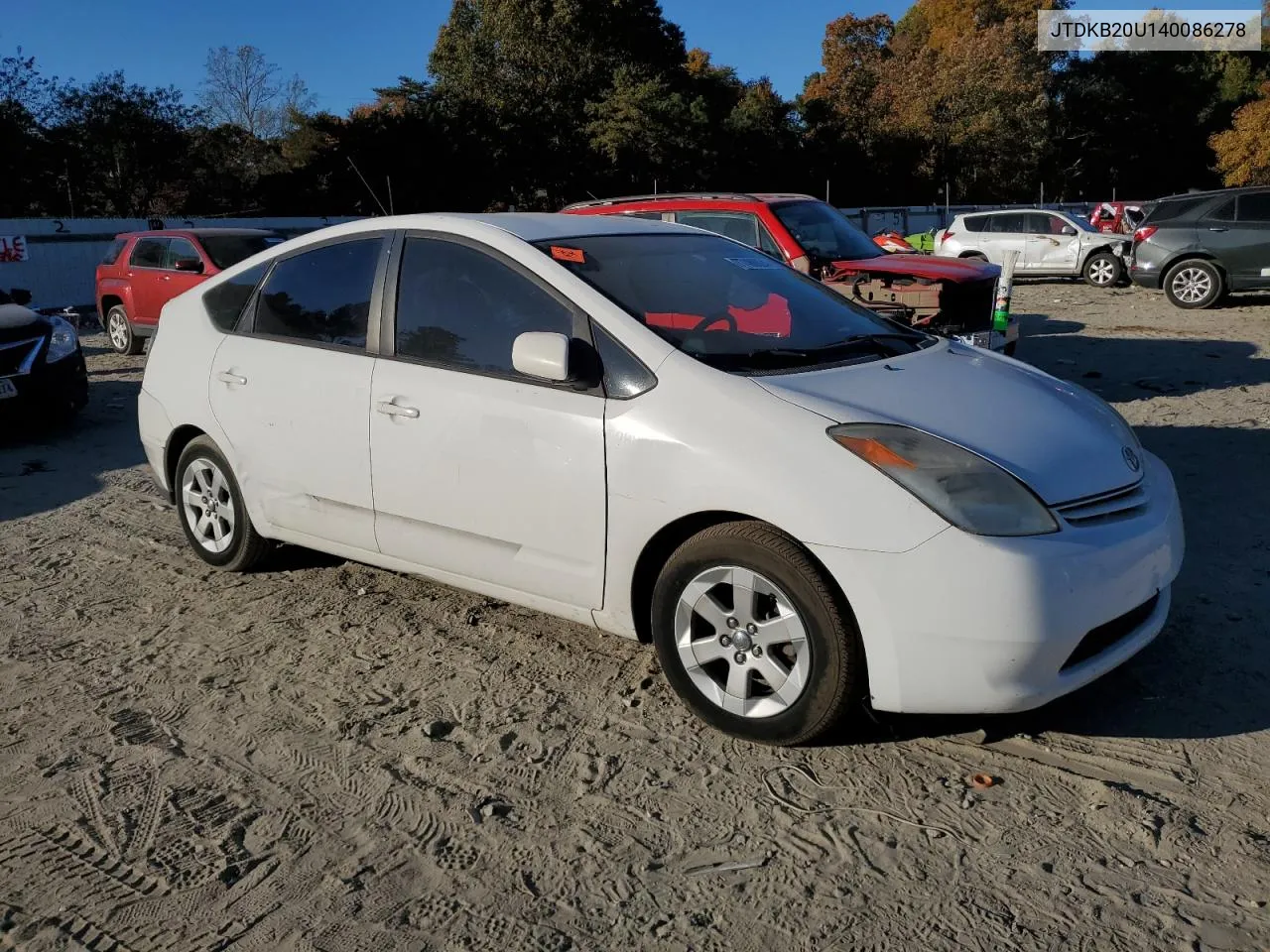 2004 Toyota Prius VIN: JTDKB20U140086278 Lot: 77460024