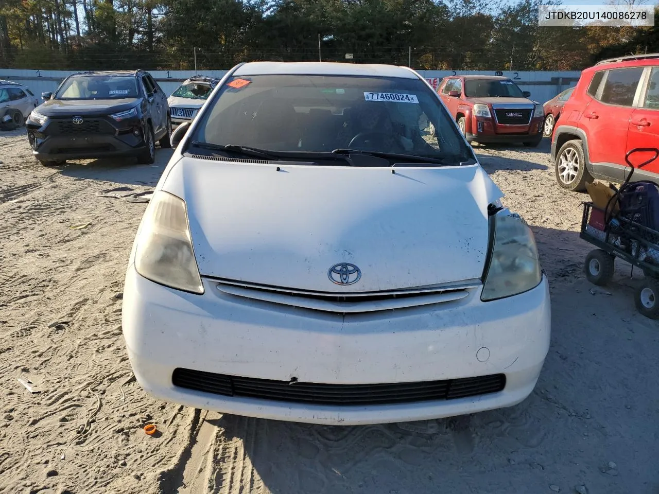 2004 Toyota Prius VIN: JTDKB20U140086278 Lot: 77460024