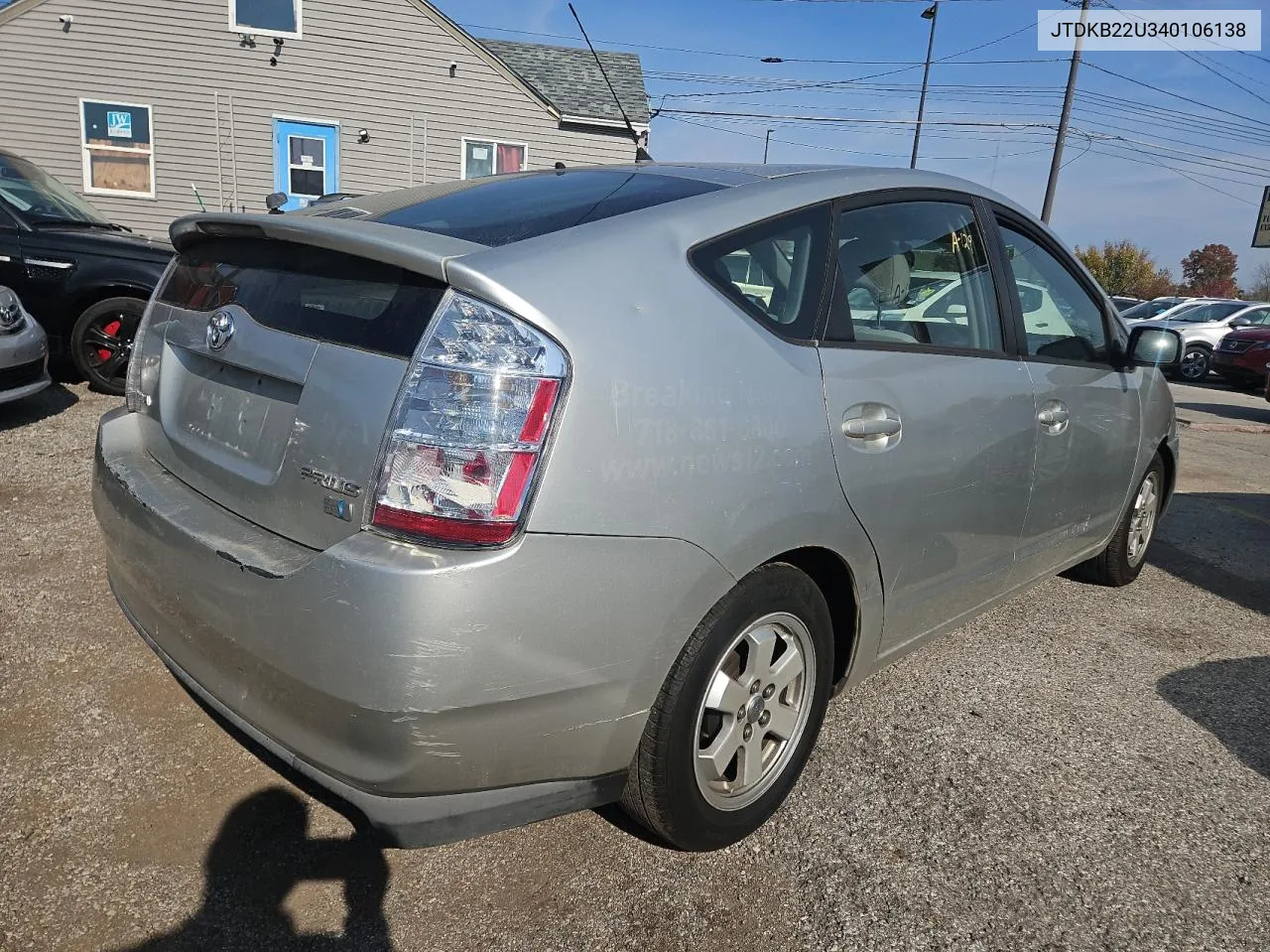 JTDKB22U340106138 2004 Toyota Prius