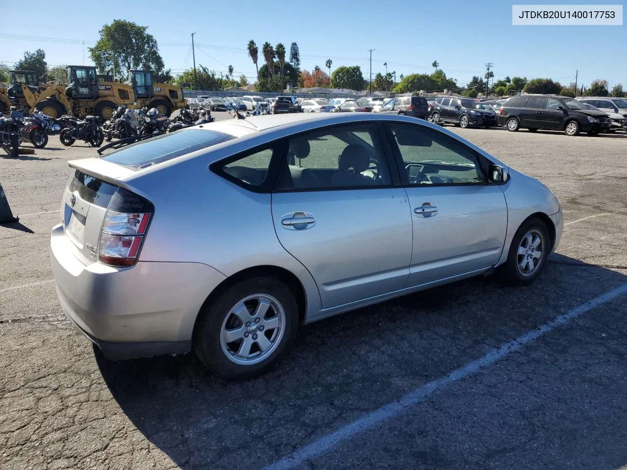 2004 Toyota Prius VIN: JTDKB20U140017753 Lot: 80330454