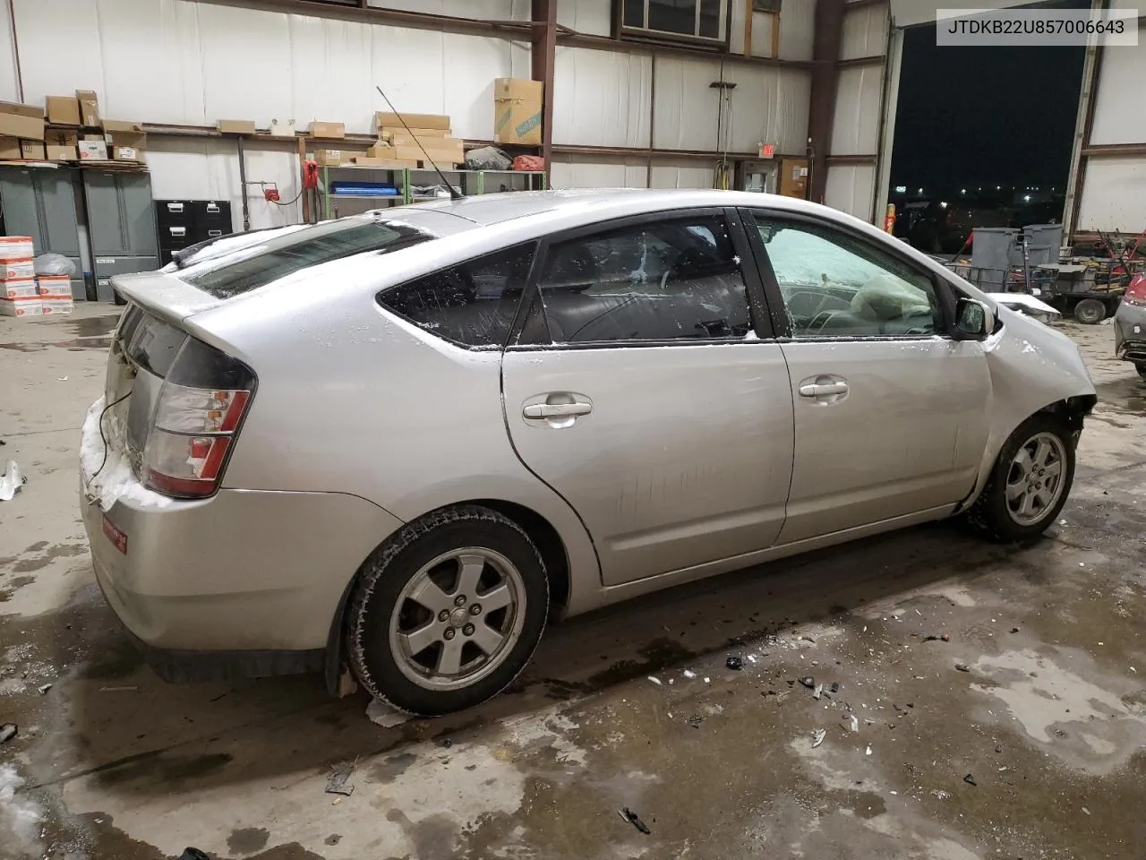 2005 Toyota Prius VIN: JTDKB22U857006643 Lot: 39085574