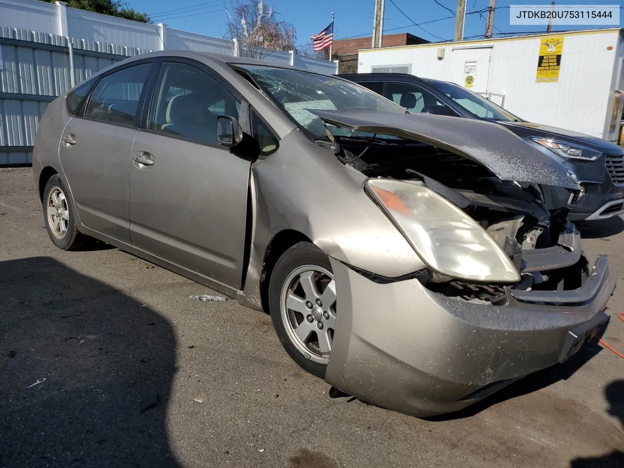 2005 Toyota Prius VIN: JTDKB20U753115444 Lot: 51236424