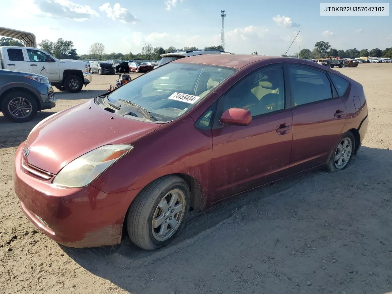 2005 Toyota Prius VIN: JTDKB22U357047102 Lot: 74459404