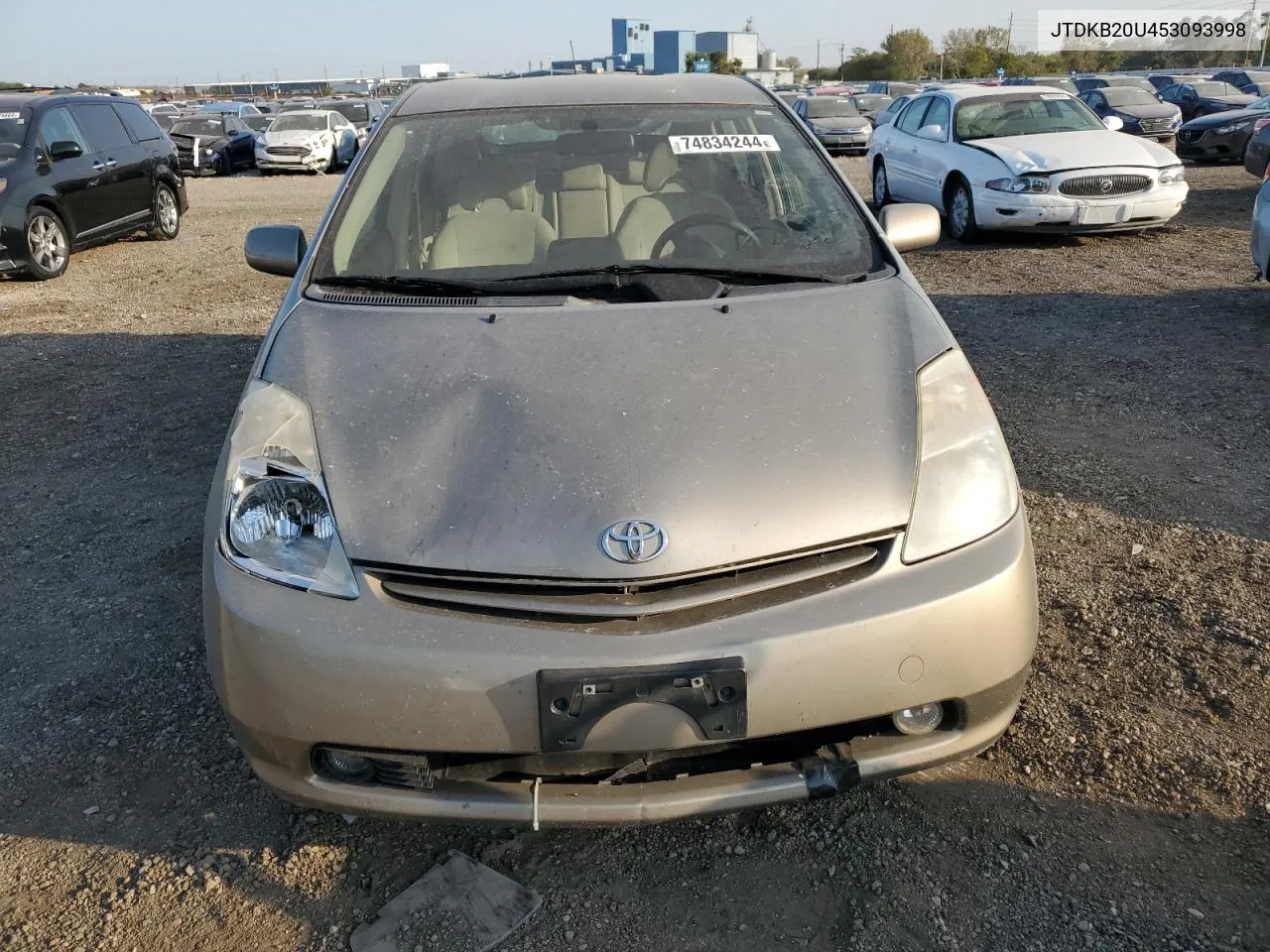 2005 Toyota Prius VIN: JTDKB20U453093998 Lot: 74834244