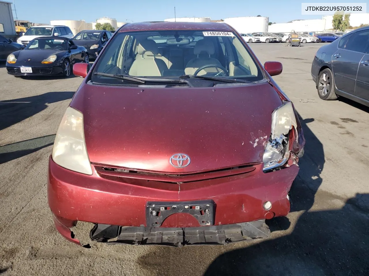 2005 Toyota Prius VIN: JTDKB22U957051252 Lot: 74850104