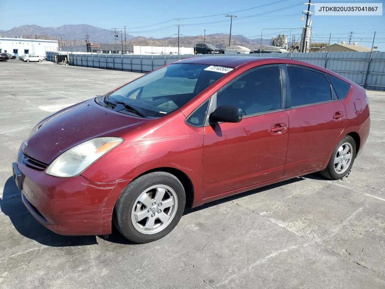 2005 Toyota Prius VIN: JTDKB20U357041867 Lot: 75140564