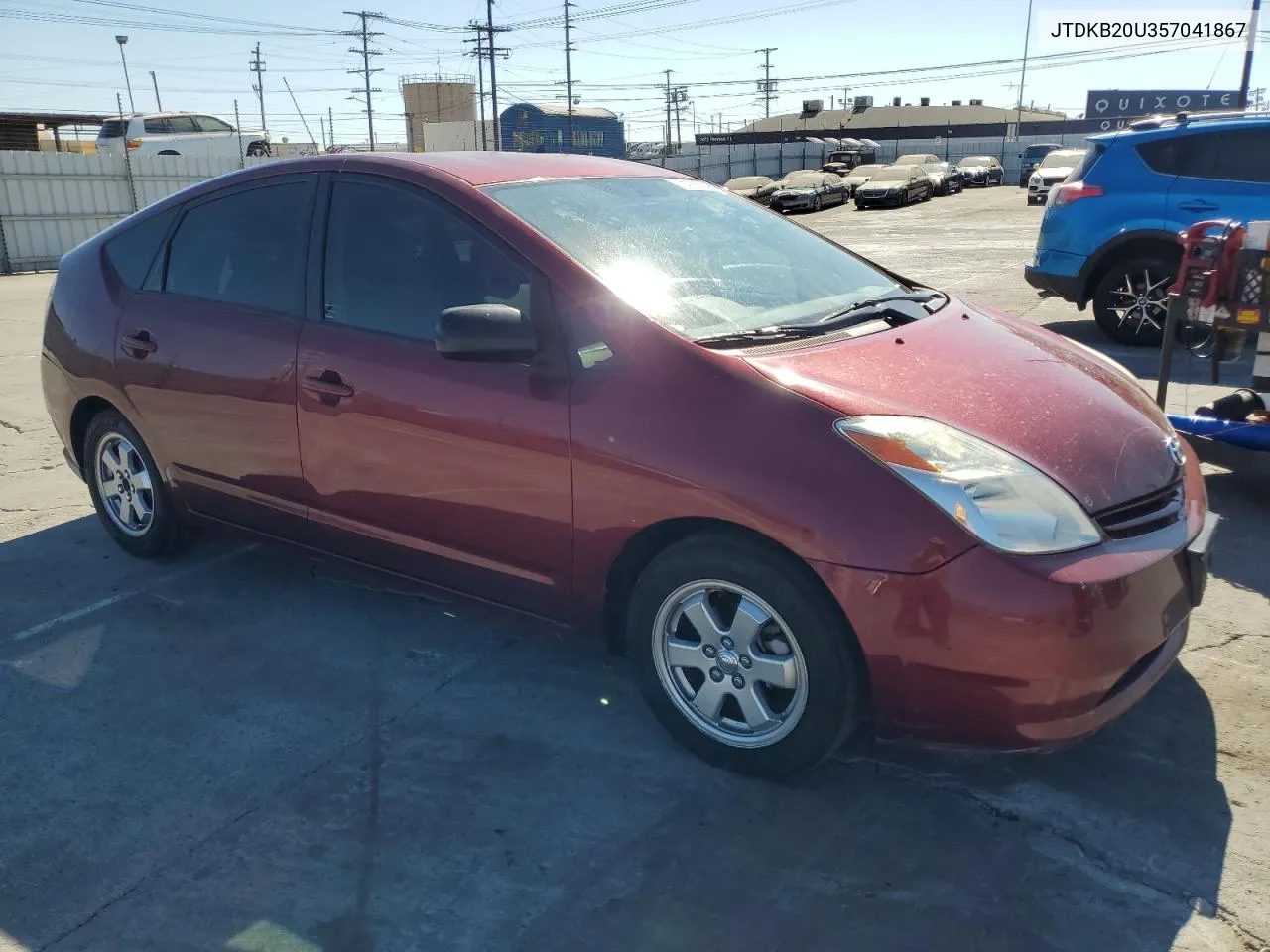 2005 Toyota Prius VIN: JTDKB20U357041867 Lot: 75140564