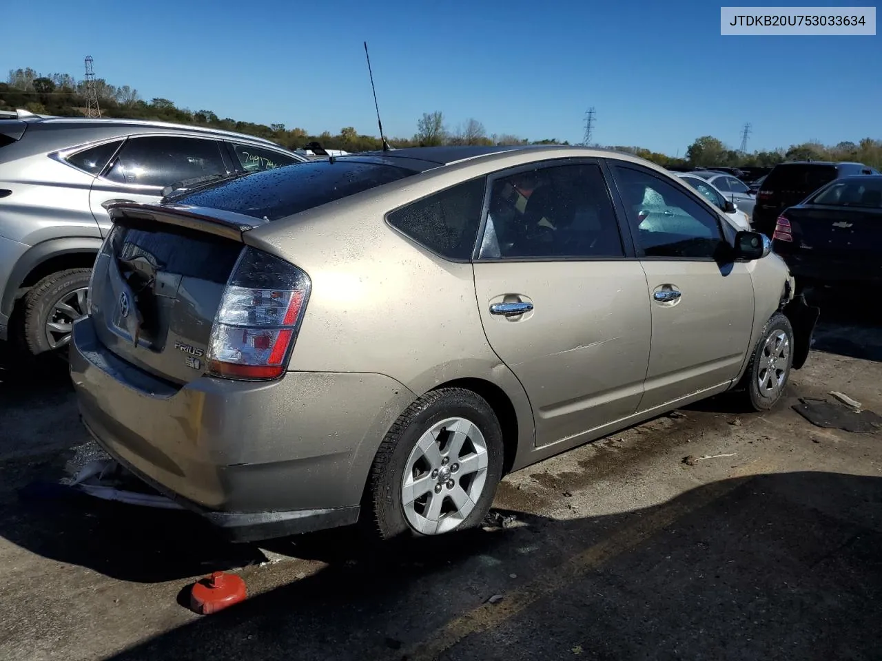 2005 Toyota Prius VIN: JTDKB20U753033634 Lot: 75772084