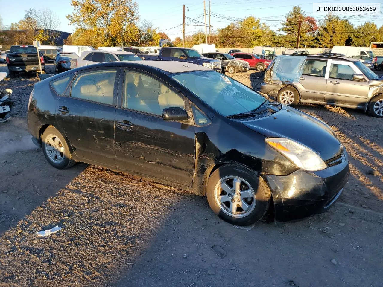 2005 Toyota Prius VIN: JTDKB20U053063669 Lot: 76347154