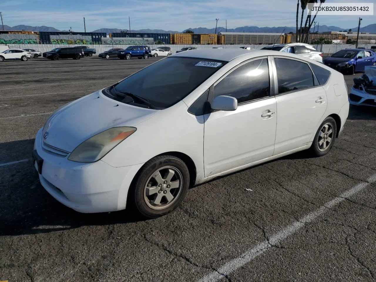 2005 Toyota Prius VIN: JTDKB20U853051432 Lot: 77129104