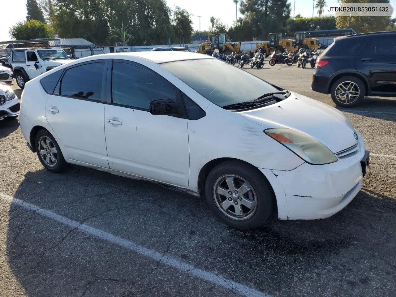 2005 Toyota Prius VIN: JTDKB20U853051432 Lot: 77129104