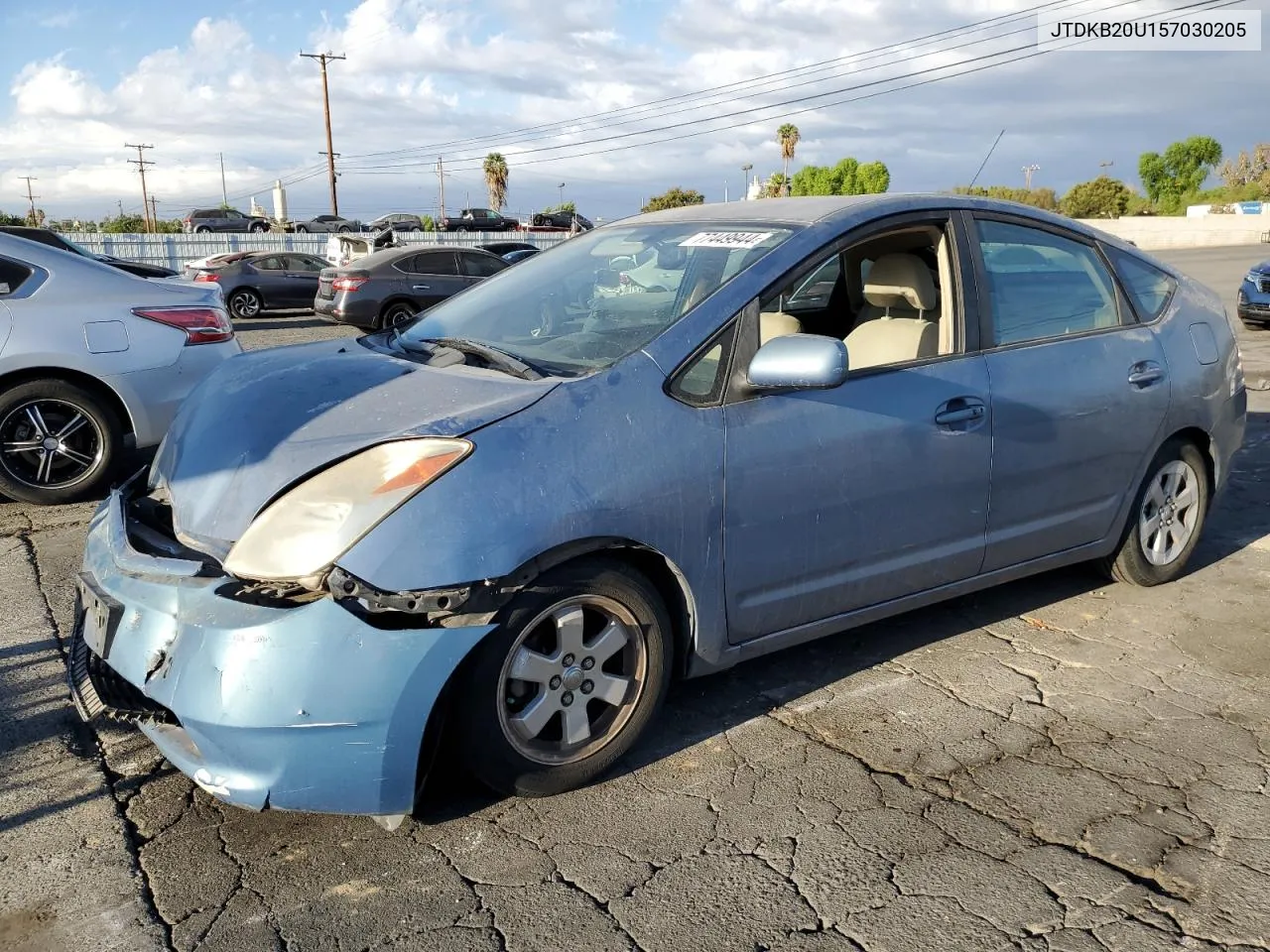 2005 Toyota Prius VIN: JTDKB20U157030205 Lot: 77449944