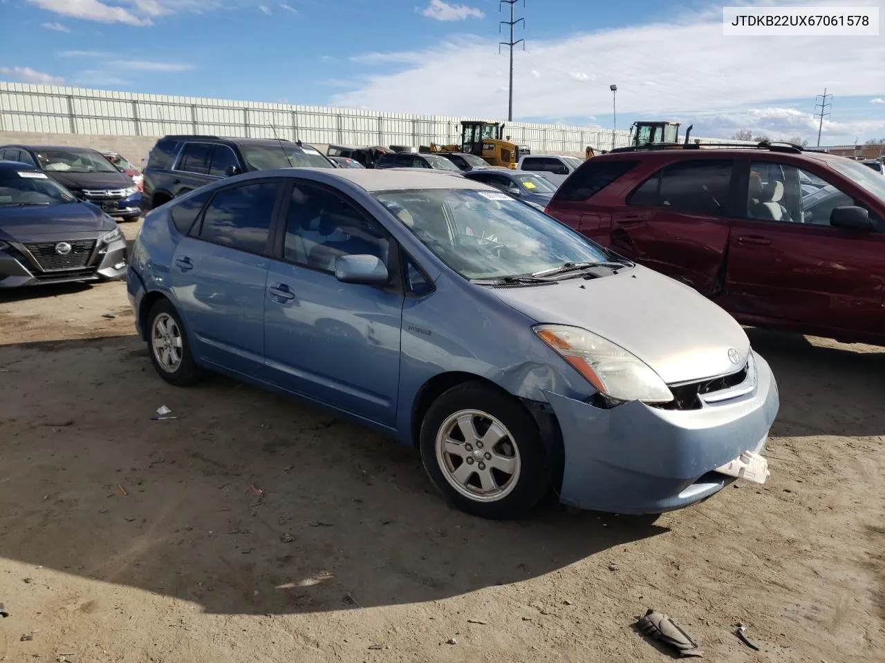 2006 Toyota Prius VIN: JTDKB22UX67061578 Lot: 39770834