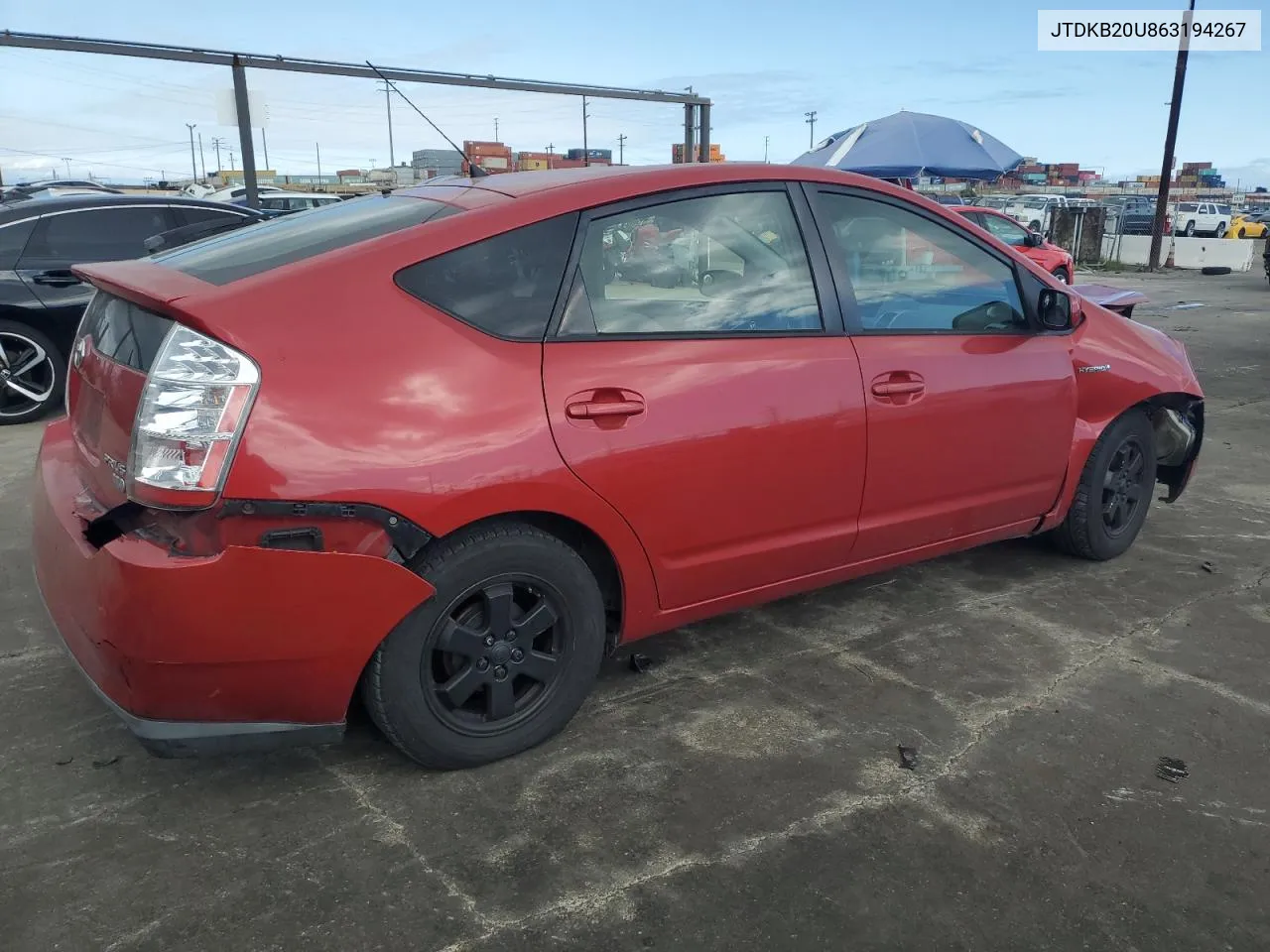 2006 Toyota Prius VIN: JTDKB20U863194267 Lot: 51920024