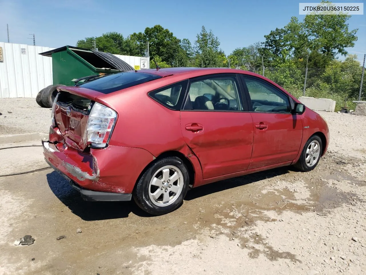 2006 Toyota Prius VIN: JTDKB20U363150225 Lot: 57763844