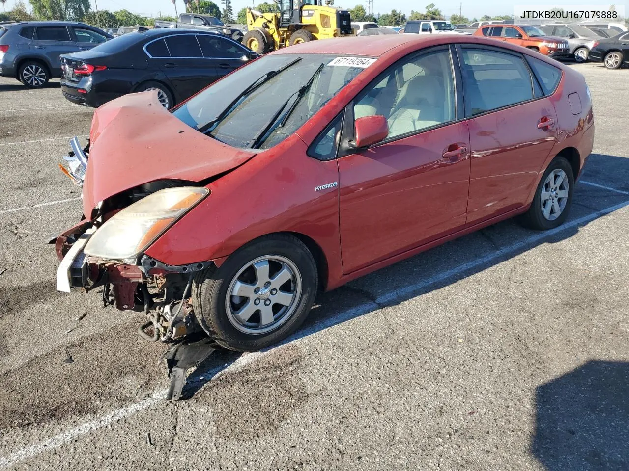 2006 Toyota Prius VIN: JTDKB20U167079888 Lot: 67119364