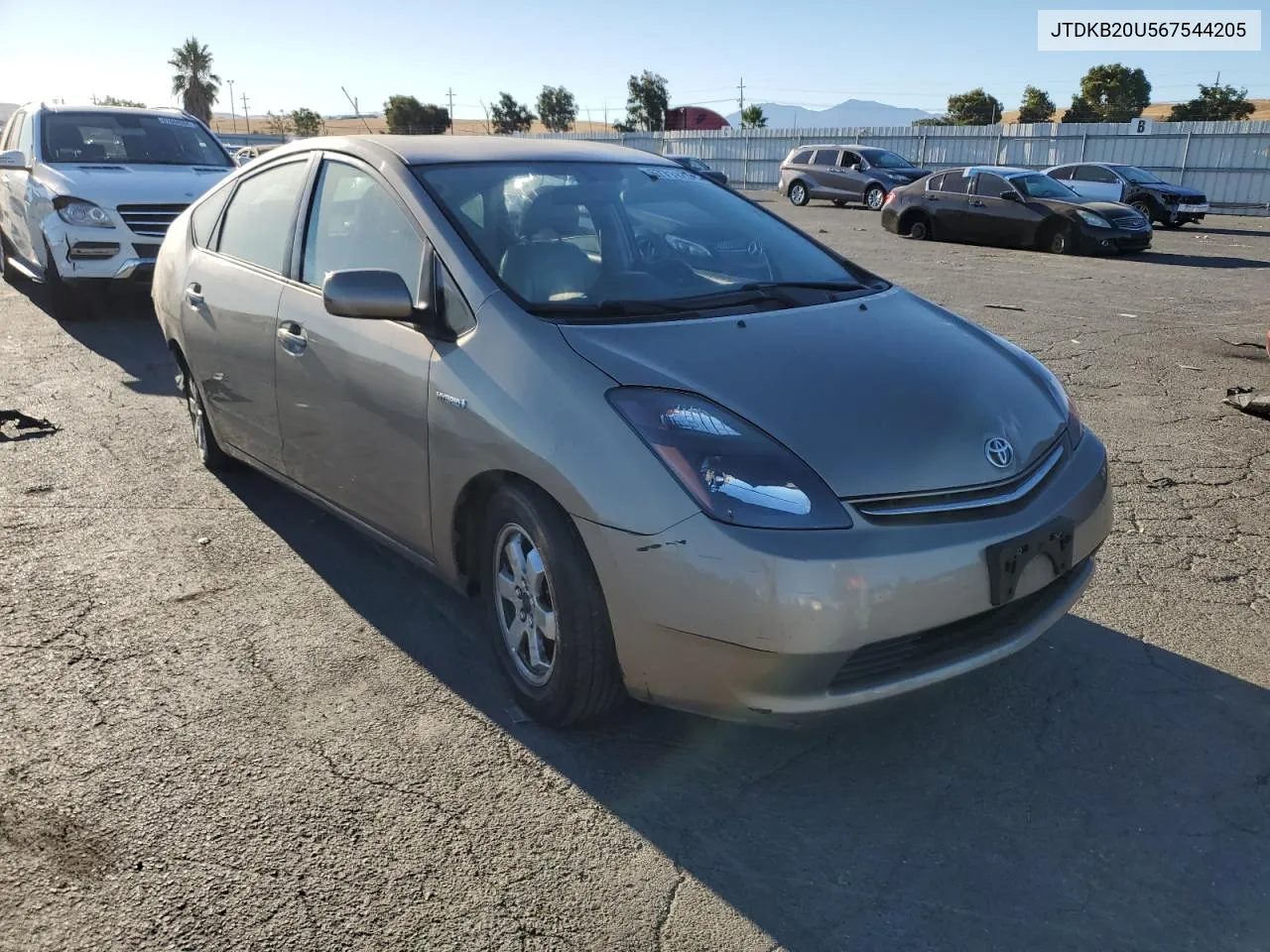 2006 Toyota Prius VIN: JTDKB20U567544205 Lot: 67711234