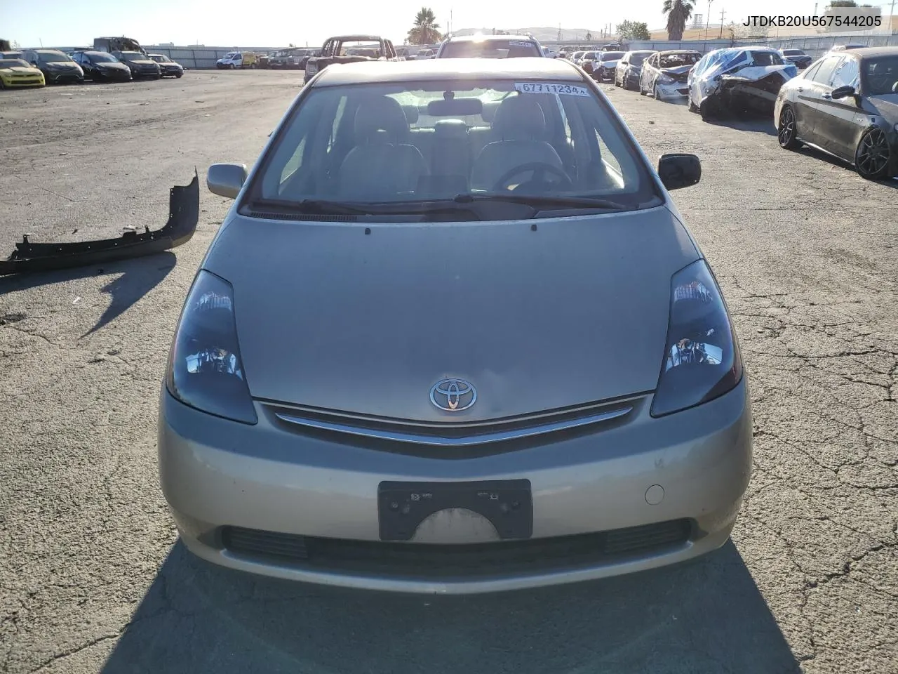 2006 Toyota Prius VIN: JTDKB20U567544205 Lot: 67711234