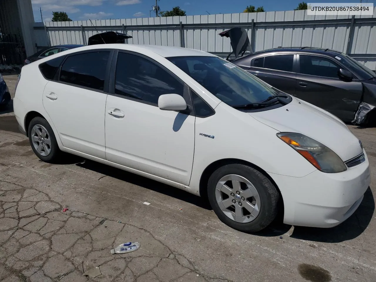 2006 Toyota Prius VIN: JTDKB20U867538494 Lot: 67920614