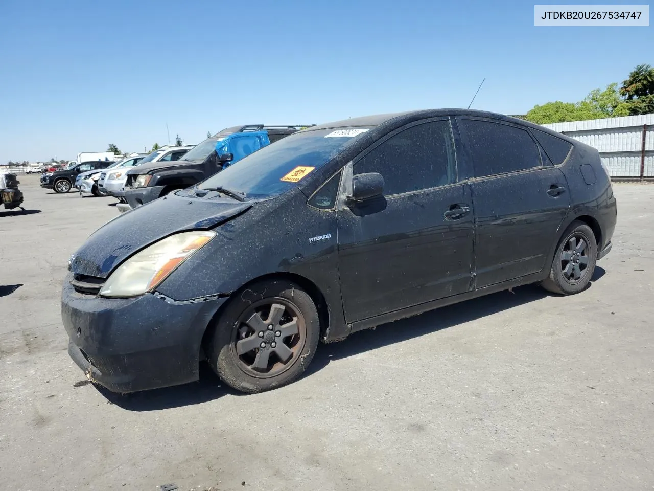 2006 Toyota Prius VIN: JTDKB20U267534747 Lot: 68190824