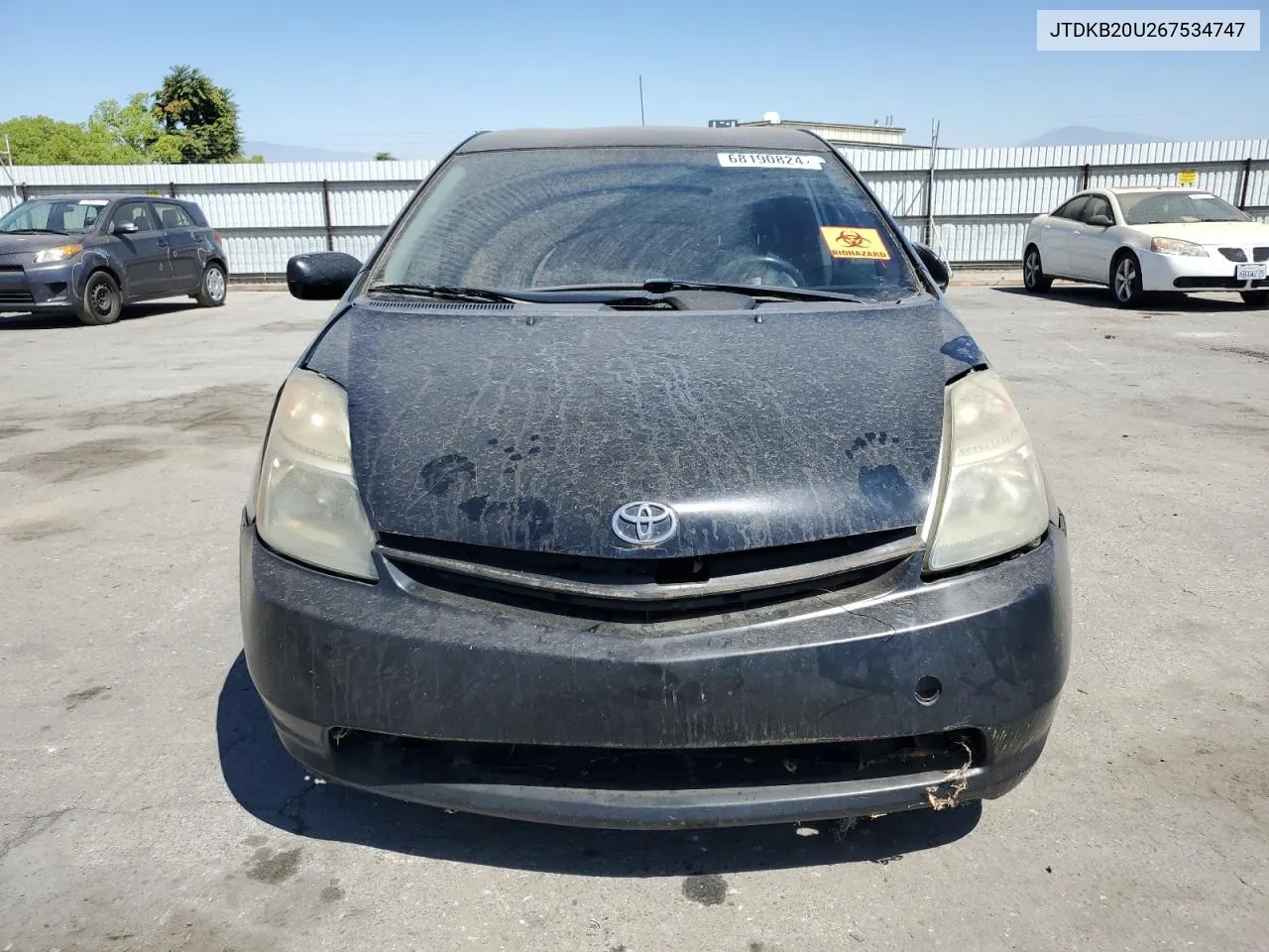 2006 Toyota Prius VIN: JTDKB20U267534747 Lot: 68190824