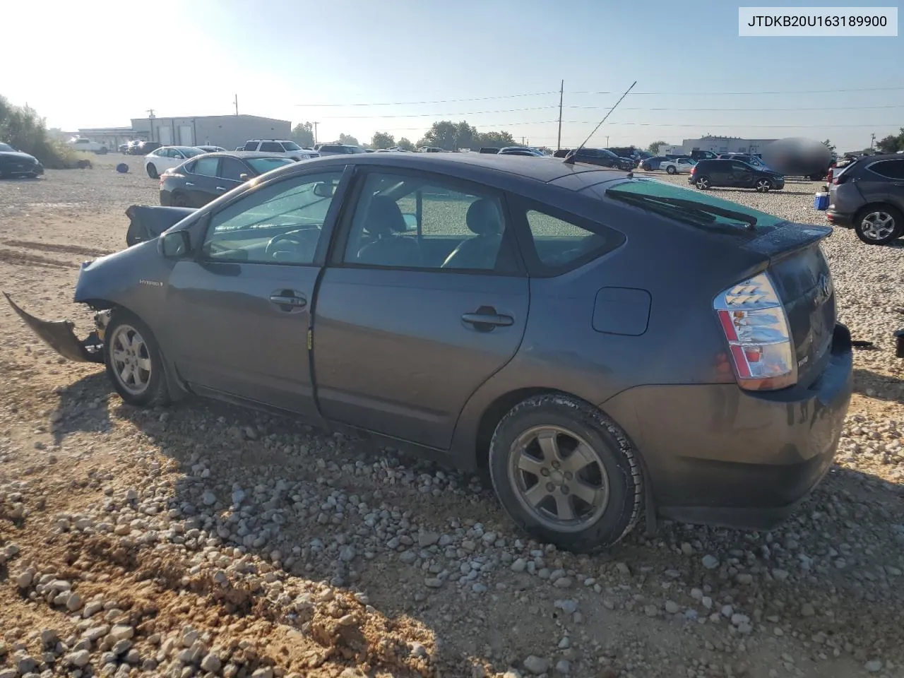 2006 Toyota Prius VIN: JTDKB20U163189900 Lot: 69063344