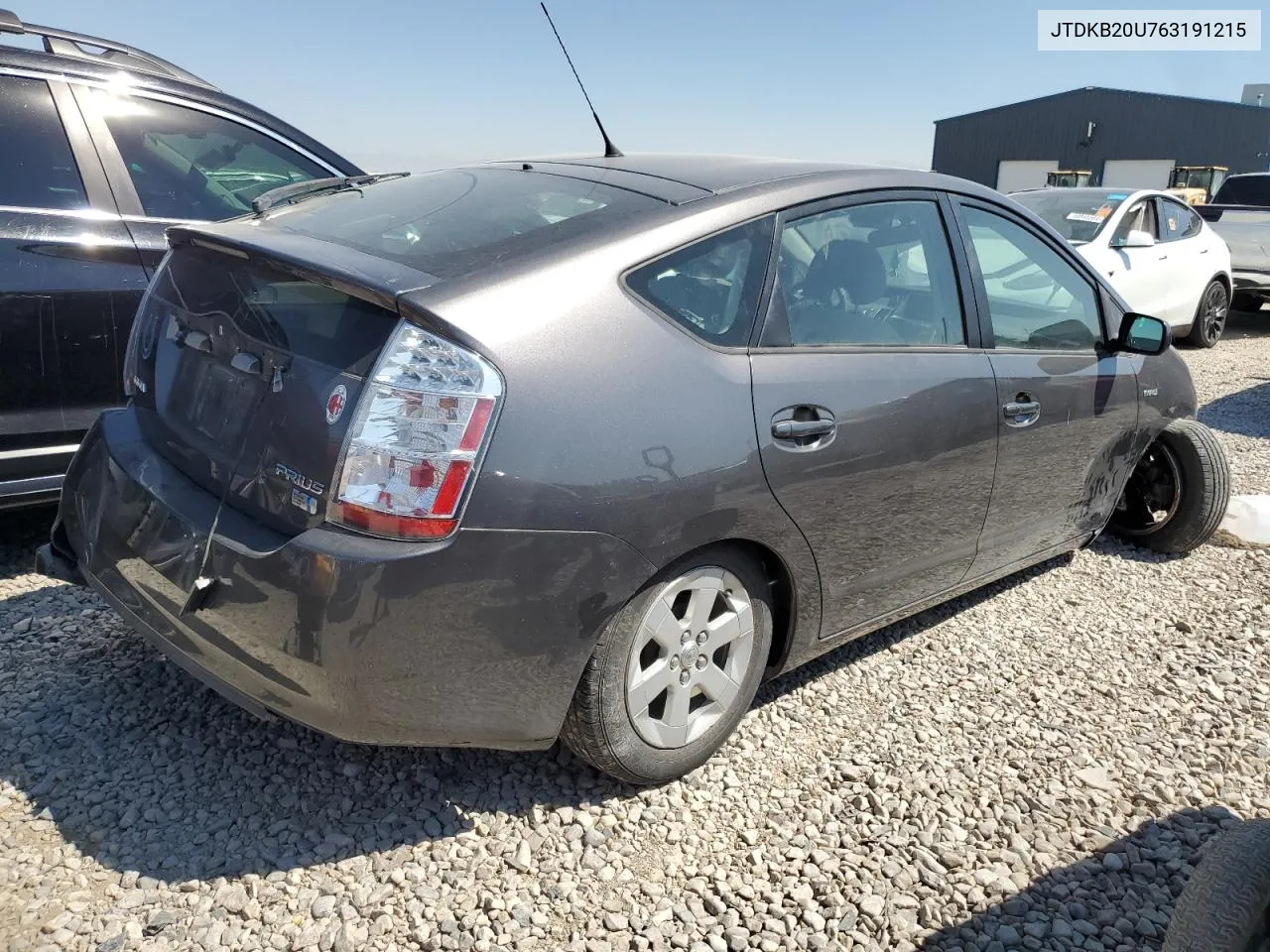 2006 Toyota Prius VIN: JTDKB20U763191215 Lot: 69258354