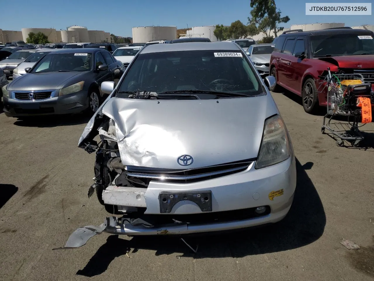 2006 Toyota Prius VIN: JTDKB20U767512596 Lot: 69389034