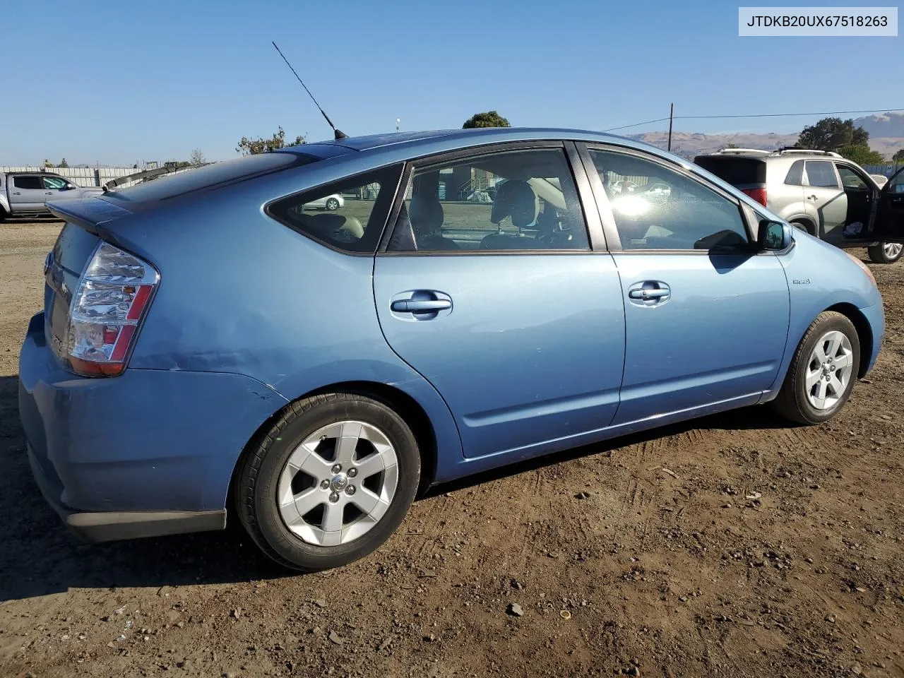 2006 Toyota Prius VIN: JTDKB20UX67518263 Lot: 70615514