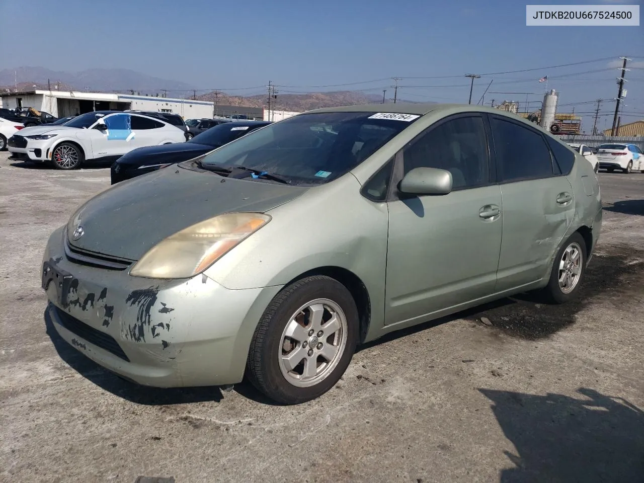 2006 Toyota Prius VIN: JTDKB20U667524500 Lot: 71486764