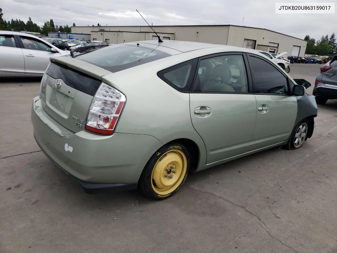 2006 Toyota Prius VIN: JTDKB20U863159017 Lot: 72011234