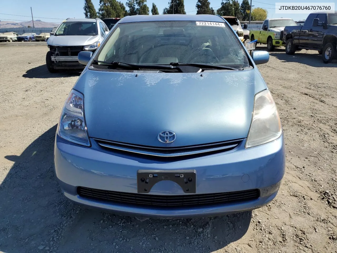 2006 Toyota Prius VIN: JTDKB20U467076760 Lot: 72214144