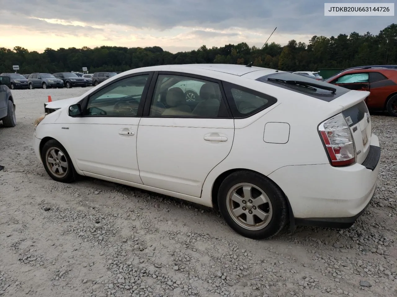 2006 Toyota Prius VIN: JTDKB20U663144726 Lot: 72710194