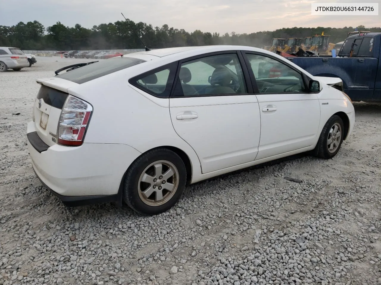 2006 Toyota Prius VIN: JTDKB20U663144726 Lot: 72710194