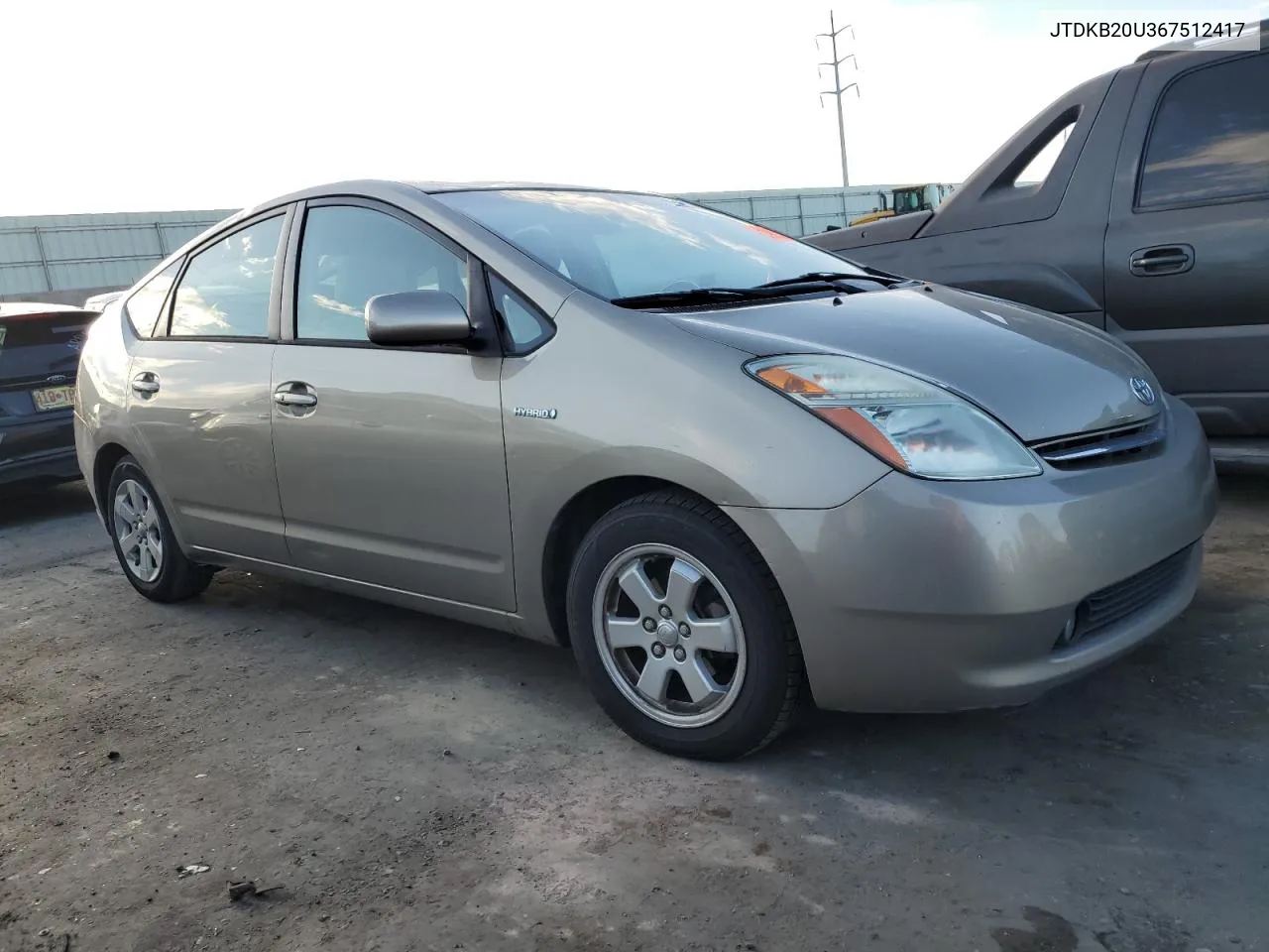 2006 Toyota Prius VIN: JTDKB20U367512417 Lot: 73424774