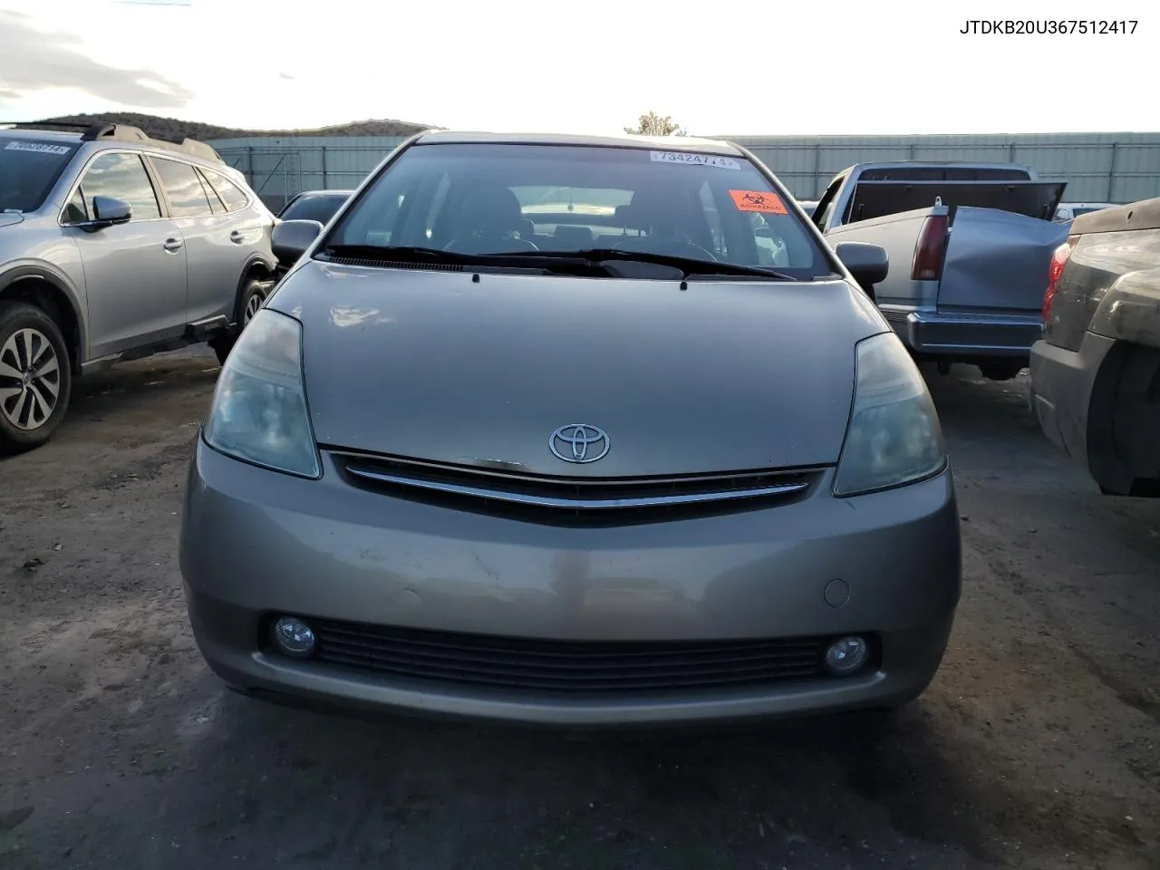 2006 Toyota Prius VIN: JTDKB20U367512417 Lot: 73424774