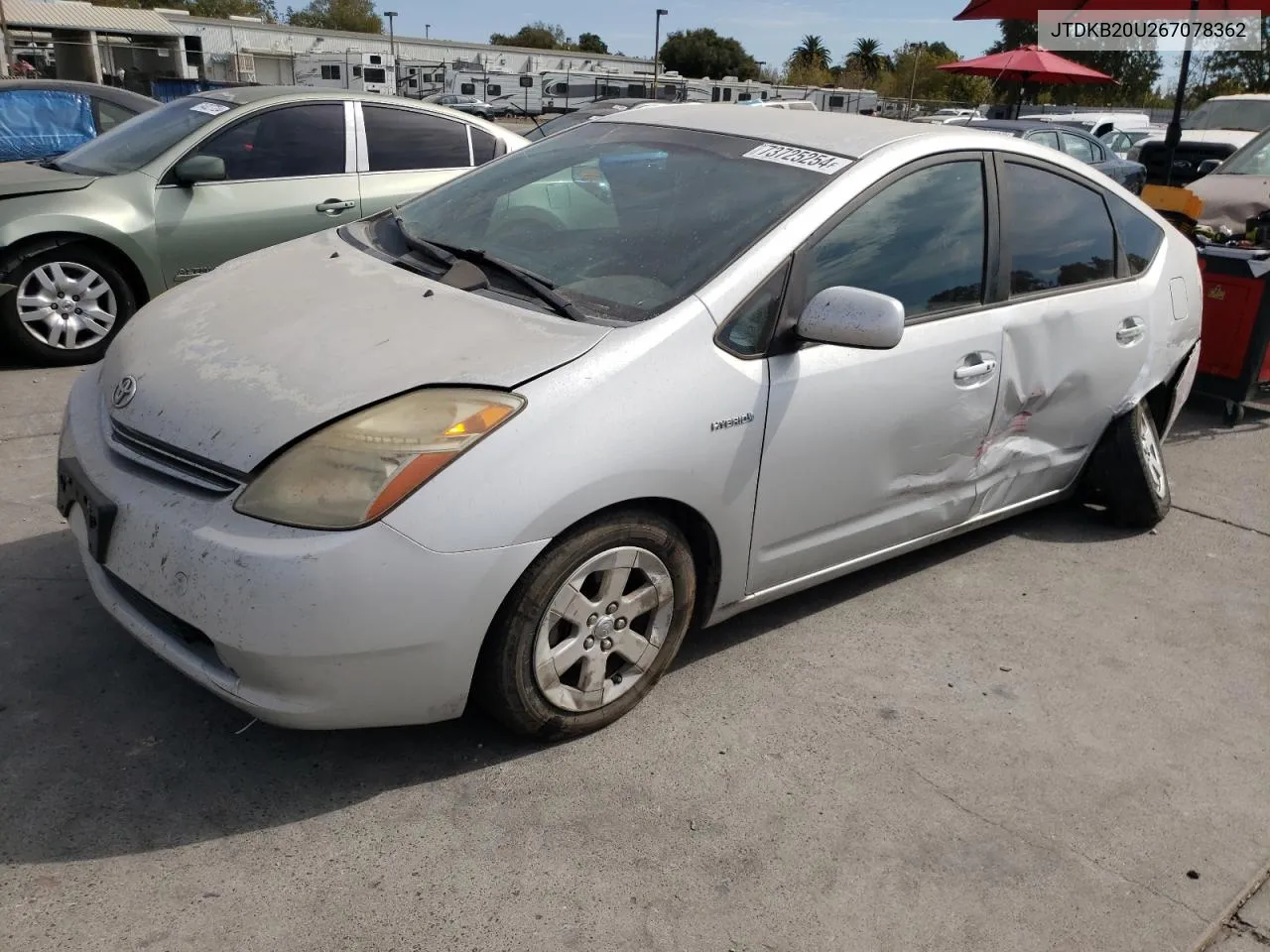 2006 Toyota Prius VIN: JTDKB20U267078362 Lot: 73725254