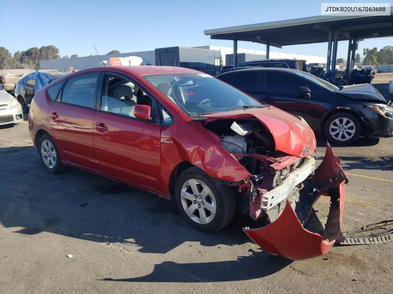 2006 Toyota Prius VIN: JTDKB20U167063688 Lot: 74394744