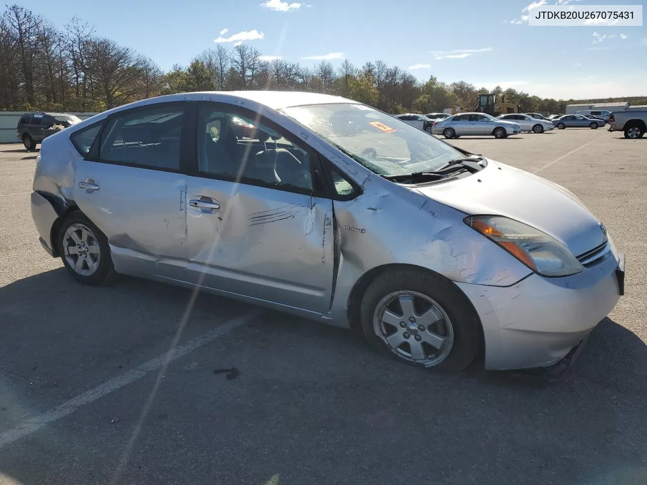 2006 Toyota Prius VIN: JTDKB20U267075431 Lot: 75477724