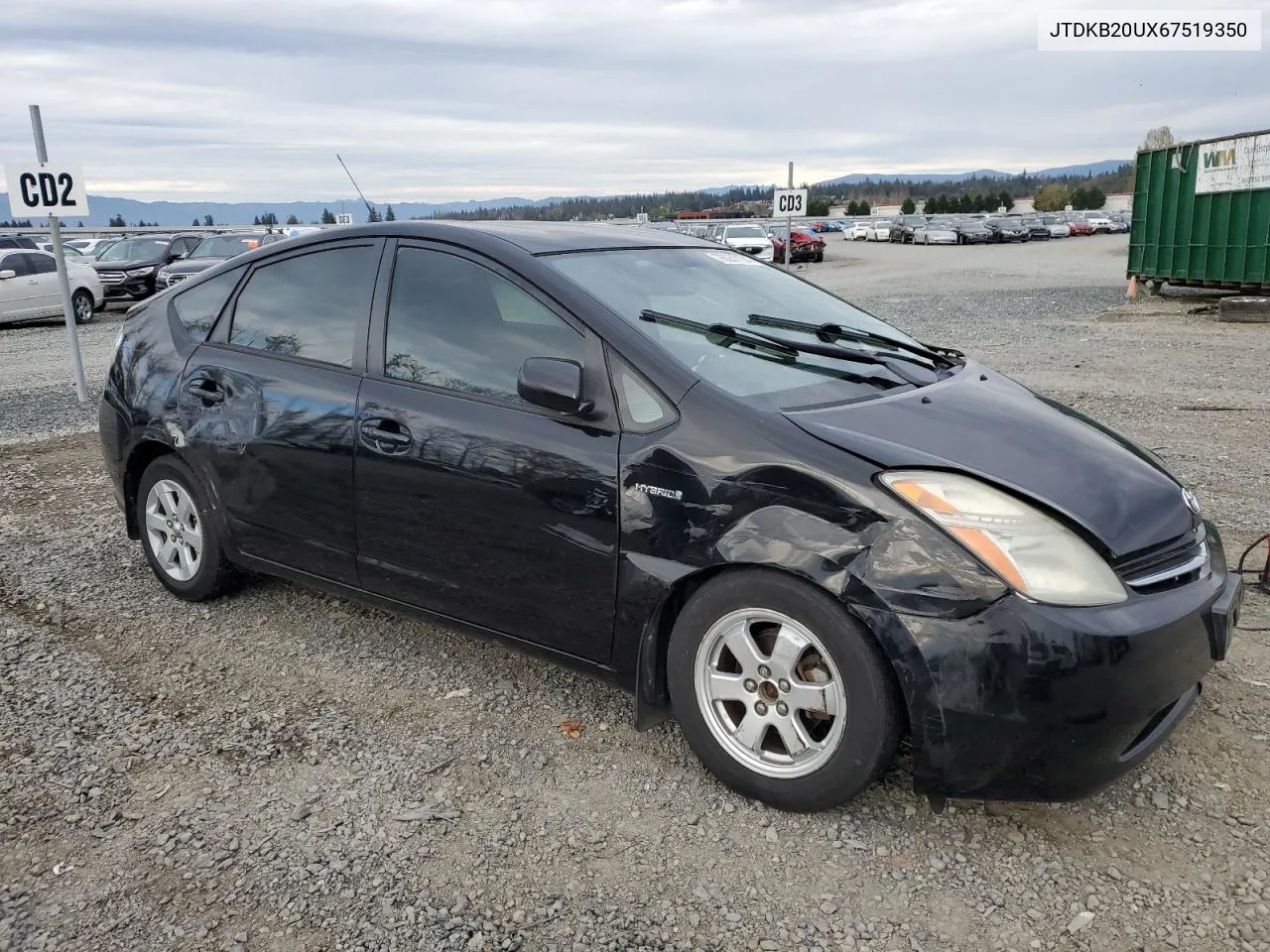 2006 Toyota Prius VIN: JTDKB20UX67519350 Lot: 76051134