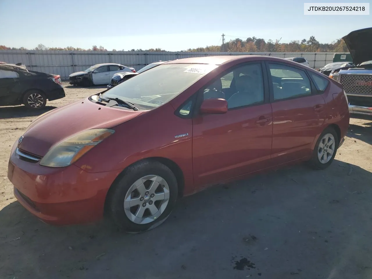 2006 Toyota Prius VIN: JTDKB20U267524218 Lot: 76089434