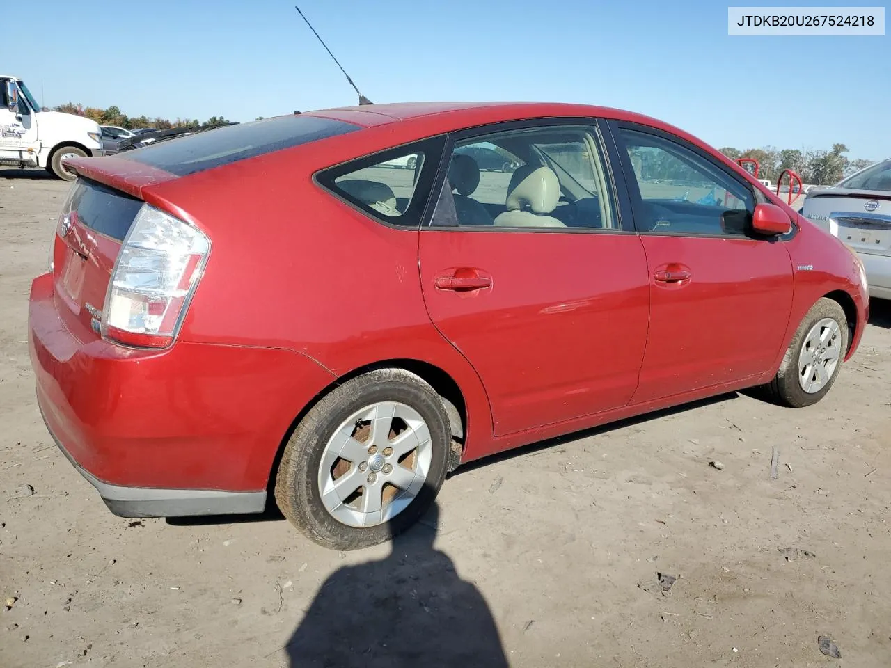 2006 Toyota Prius VIN: JTDKB20U267524218 Lot: 76089434