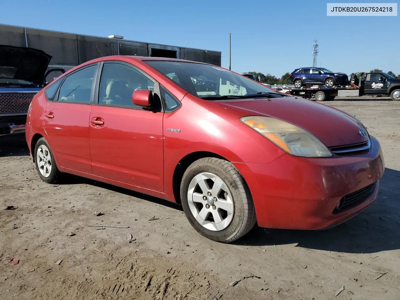 2006 Toyota Prius VIN: JTDKB20U267524218 Lot: 76089434