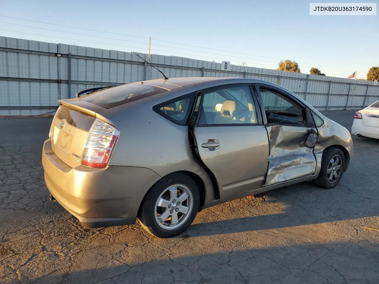 2006 Toyota Prius VIN: JTDKB20U363174590 Lot: 76832224