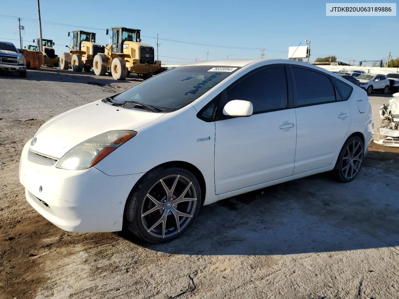 2006 Toyota Prius VIN: JTDKB20U063189886 Lot: 76833054